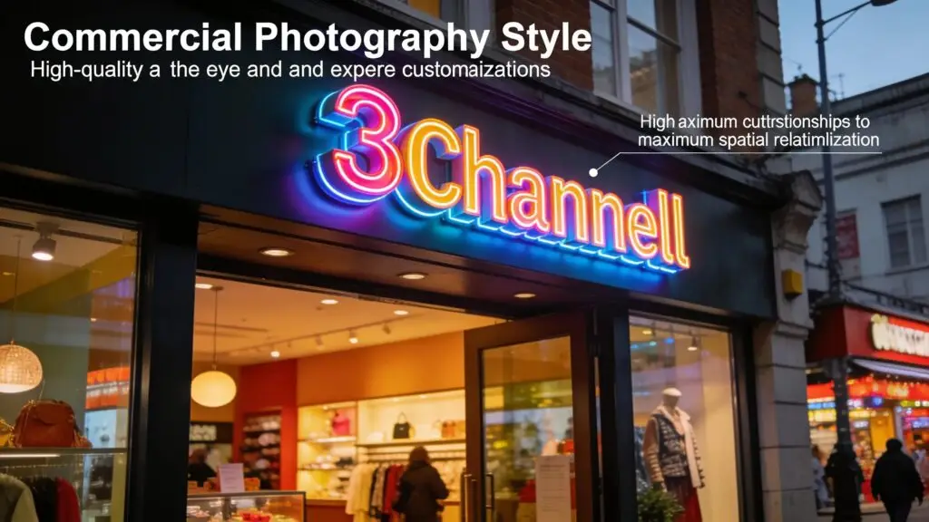 Prominent channel letter sign on a storefront, showcasing visibility and customization